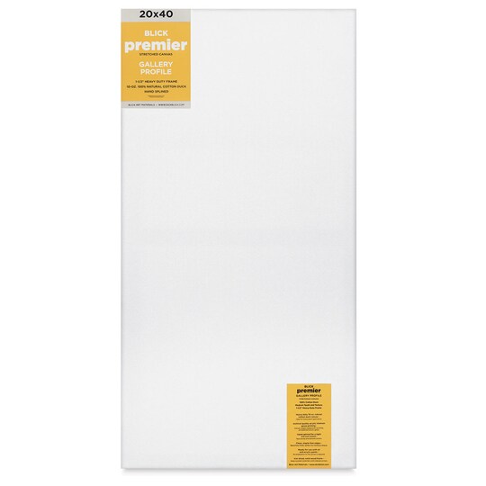 Blick; Blick Premier Stretched Cotton Canvas - Gallery Profile, Splined, 20" x 40"; Category:Stretched Canvas; Image:1